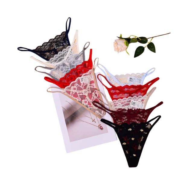 Printed Butterfly Floral Leopard Lace Thongs