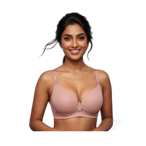 InnerGlow Aura Soft Support Bra – Light Peach – Size 36