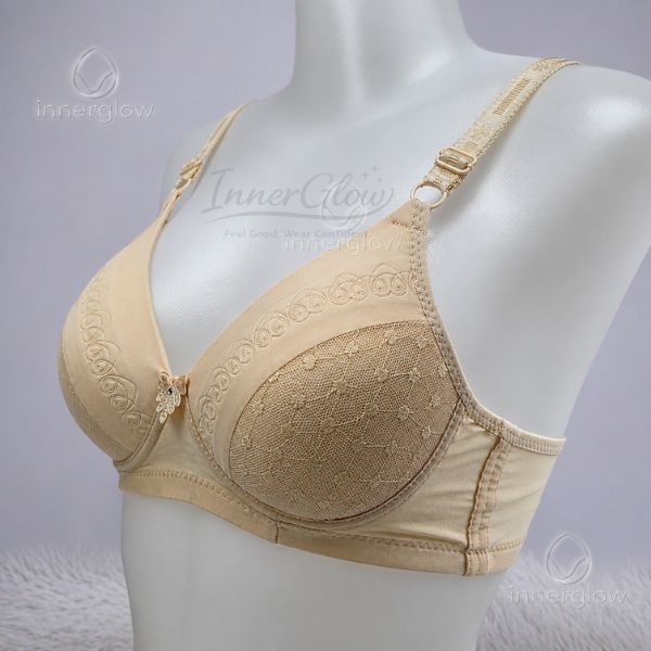 Innerglow Peach Bliss Comfort Support Bra – Soft Yellow – Size 36