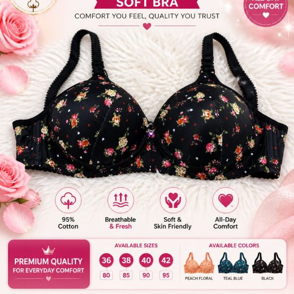 Innerglow Peach Bliss Comfort Support Bra – Size 36/80