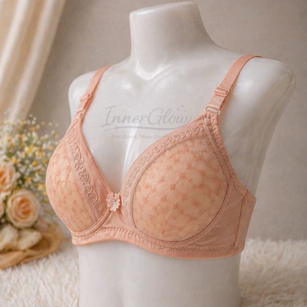 Innerglow Peach Bliss Comfort Support Bra – Dark Beige – Size 40