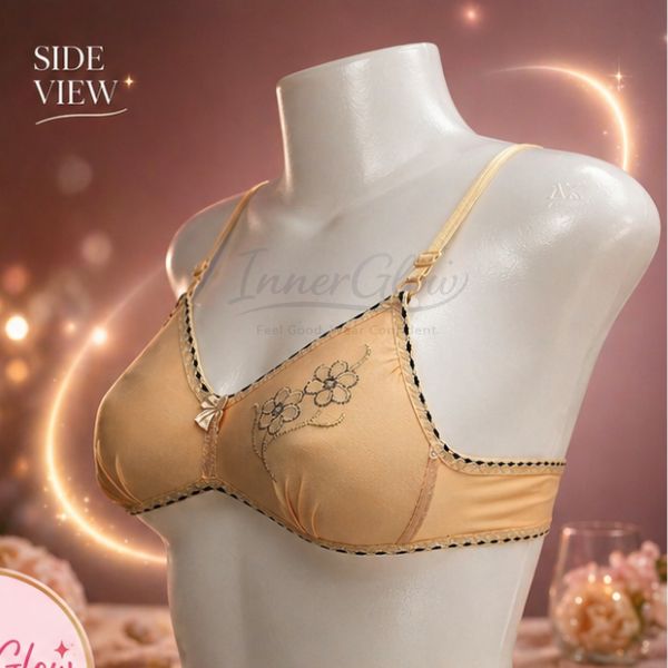 InnerGlow Blossom Soft Bra – Soft Beige – Size 32