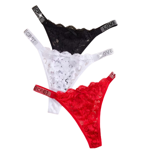 Letter-printed Water Brick Sexy Seamless Low-rise Lace Thong