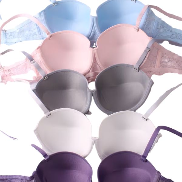 Lady's Underwear Bra with Thin Lace and Thick Cups on the Bottom