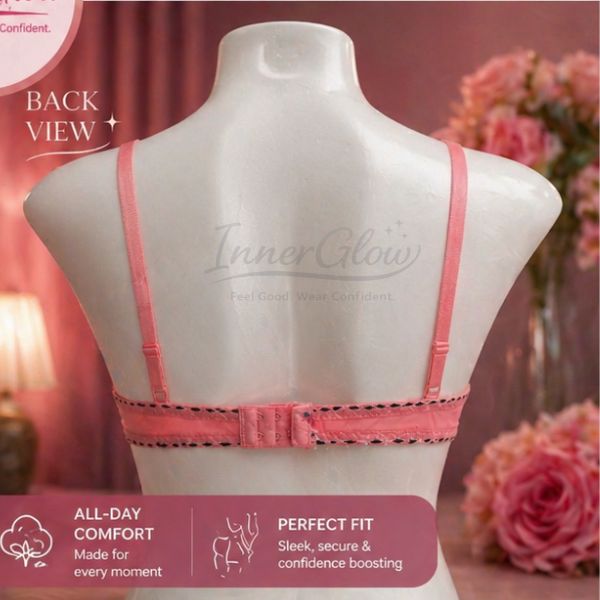 InnerGlow Blossom Soft Bra – Pink Bloom – Size 32