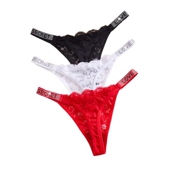 Letter-printed Water Brick Sexy Seamless Low-rise Lace Thong