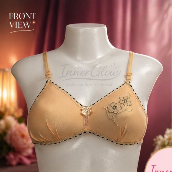 InnerGlow Blossom Soft Bra – Soft Beige – Size 32