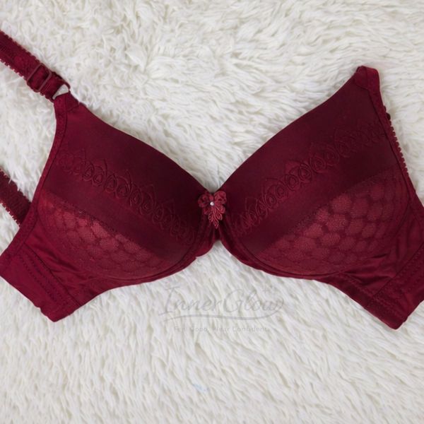Innerglow Peach Bliss Comfort Support Bra – Wine Red – Size 38
