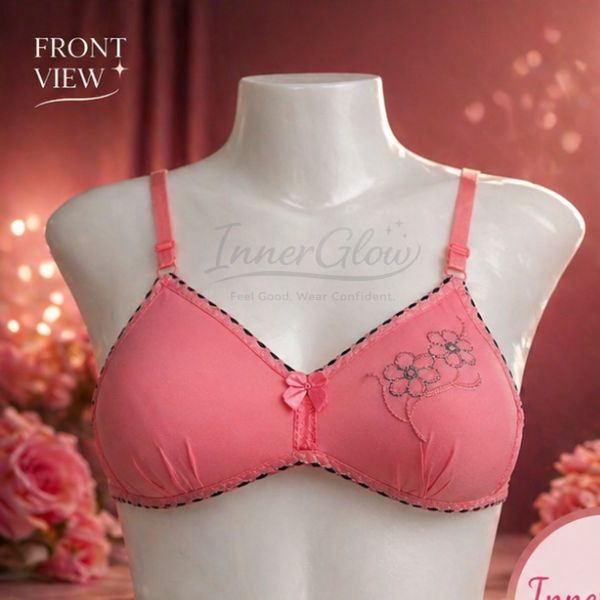 InnerGlow Blossom Soft Bra – Pink Bloom – Size 32