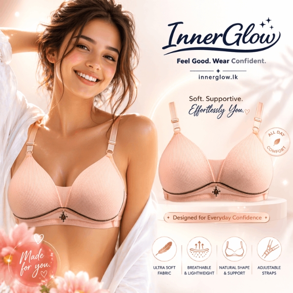 Innerglow Aura Soft Support Bra – Peach Nude – Size 38